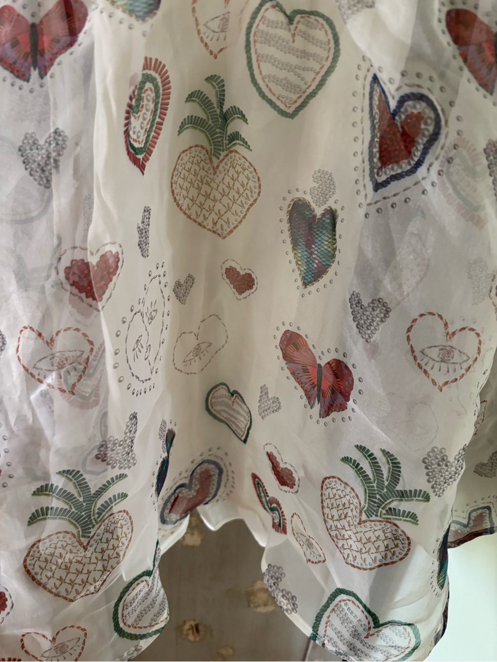 Women Pink Heart & Pineapple Print Party Dress - Picture 10 of 10